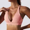 Yoga Outfit Buttery Soft Bra Femmes Imprimé Sexy Col V Profond Ligne Sous-Vêtements De Sport Respirant À Séchage Rapide Gym Crop Top Vêtements D'entraînement