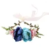 Fleurs décoratives Fleur Artificielle Bandeaux Enfants Simulation Guirlande De Mariage Guirlande Casque Couronne Fille Femmes Floral Coiffe Cheveux