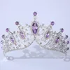 Grampos de cabelo UODCM Barroco Luxo Tiara de Cristal Coroa de Noiva Diadema Véu Tiaras Acessórios de Casamento Headpieces Jóias para a Cabeça