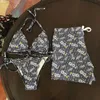 Kadın mayo bikini mektup severler bikinis şort yastıklı kadın mayo plajı kısa gövdeleri erkekler için sırtsız seksi mayo kıyafetleri