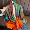 Foulards Soie Satin Designer Écharpe Pour Femmes Châle Wraps Hijab Foulard Femme Imprimer Plage Étoles Bandana Tête Pashmina Echarpe