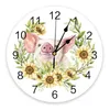 Horloges murales fleur tournesol Animal cochon décor à la maison moderne cuisine chambre chambre salon horloge