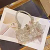 Вечерние сумки бриллиантовые чистые акриловые коробки сцепление женское бутик сплетенные веревочные кошельки и сумочки Свадебная вечеринка