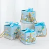 Confezioni regalo 10 pezzi Scatole di cartoni animati per scatole di caramelle a forma di elefante con nastro per bambini Compleanno Baby Shower Bomboniere Fornitura di imballaggi