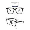 Lunettes de soleil entrant dans la tendance des lunettes anti-lumière bleue pour hommes, monture à charnière en métal, miroir uni décoratif, unisexe, peut porter un carré