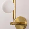 Lampada da parete Luci a sfera in vetro bianco per soggiorno, caffetteria, camera da letto, oro, nero, perla, applique, bagno, luce a specchio a LED