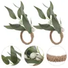 Tafelkleed 2 Stuks Outdoor Decoratie Groen Blad Servetringen Accessoire 13x4.5cm Serviette Accessoires Party Gesp ijzer Banket