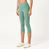 Pantalon actif 3/4 longueur Leggins taille haute femmes Yoga Squat preuve recadrée collants d'entraînement femme sport Fitness Gym Capri Leggings