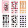 120pcs Kind Volledige Dekking Nagels Kids Valse Voor Kid Meisjes Snoep Druk op Nep Nagels Kleurrijke Zelfklevende nail Manicure Tips