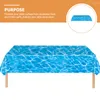 Masa bezi dalga su desen masa örtüsü mavi plastik okyanus dekorasyonları yaz dekorasyon dalgaları tek kullanımlık
