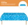 Table Cloth Wave Water Pattern Tablecloth Blue Plastic Ocean Decorations Summer Decorate Waves Disposable