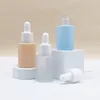 Storage Bottles 20pcs Dropper Bottle 15ml Empty Frost Blue Refilable Essential Oil Vials Cosmetic Essencn Emulsion Glass For