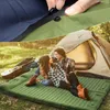 Camp Furniture Fußpumpe aufblasbarer Outdoor-Lounge-Stuhl tragbares Campingbett faltbar Strand Erwachsene Freizeit Nylon-Luftmatratzen