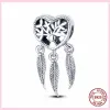 Pandora Charms Mewelry 925 Charm Boncuk Aksesuarlar Bilezikler Bilezik Rüya Catcher Slagle Charm Kalp Şeklinde