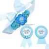 Decorazione per feste Baby Shower Fascia Fiore Pancia Cintura Mamma per essere papà Cor Pulsante Spilla Gender Reveal Kit Drop Delivery Home Garden Festive Dh9D2