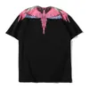 20SS Hip Hop High Street Fashion Dyed Feather Water Drop Wings Pure Cotton Short Sleeve T-shirt för män och kvinnor