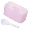 Geschirr-Sets Kinder-Koffer Melaleuca Reisbällchen-Form Sushi-Presse Suite 10,5 x 6 cm rechteckiges Küchenwerkzeug rosa PP Kind