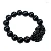 Strand Lucky Buddhism Men Pixiu Natural Bracelet Amulet Charms Stone Beads Bangle Women Black Jewelry Obsidian Beaded Strands Raym22