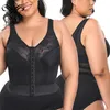 Sınır Dantel Kablosuz Vücut İç çamaşırı Ön Sıra Düğmeleri Büyük Kupa Shapewear Sütyen Spor Destek Sütyen