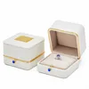 Jewelry Boxes High end brand jewelry box wedding white leather double ring necklace earrings packaging bracelet storage 230621