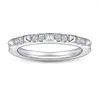 Cluster Rings Noble Women Ring Pure 925 Sterling Silver Zircon Anniversaire De Mariage Cadeau Pour Girl Friend Banquet Dress Up Jewelry