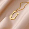 Hänge halsband skelett inledande halsband för kvinnor guldpläterad rostfritt stål bokstav gotiska alfabetsmycken
