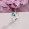 Cluster Rings Fine Jewelry Silver For Women 7 5mm Topaz Green Oval Natural Gemstone Adjustable Ring Classic Engagement Anel R-TO003