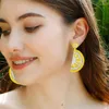 Dangle Earrings Trendy Boho Fruit Round Handmade Statement Lemon Earring Female Gift Idea For Women Girls Valentine Jewelry