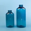 Butelki do przechowywania 300 ml 500 ml czarnej pompy balsamowej szampon prysznicowy żel do napełniania butelka niebieska plastikowa pusta okrągłe pojemniki na opakowanie kosmetyczne
