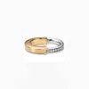 Charme de marque Nouveau anneau à doigt unique TFF 925 Sterling Silver Diamond Plated With Gold Rose Pedigree Home