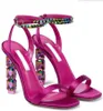 2024 Luxurious Women sandal high heel luxury brand design shoes Aura Sandal 105mm creators lab embellished satin sandals with box