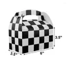 Emballage cadeau 12PCS Racing Party Treat Bag Black White Checker Boxes With Handles Crafts CandyBags Race Car Theme Birthday Supplies