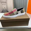 Luxury Brand Mens Loafers Dress Shoes London Vintage Low-top Woven Fabric Sheepskin Sneakers Size 38-45