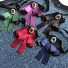 Bow Ties Women Girls Silk Fashion Pretty Ribbon Solid Color Fjäril Bowties Cravat Vintage Neck Wear Accessories