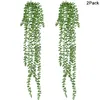 Decoratieve Bloemen 2Pack 70Cm Kunstmatige Vetplanten Opknoping Planten Nep Wijnstok String Parels Rotan Voor Huis Tuin Wanddecoratie diy