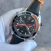 Hoge kwaliteit luxe heren 007 horloges 43 mm SM600 Pro 1/4 oranje keramische bezel mechanisch automatisch uurwerk rubberen band transparante achterkant heren sporthorloges