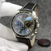 Montres pour hommes avec chronographe à quartz de haute qualité de 44 mm, aiguilles rouges, bracelet en acier inoxydable, lunette fixe avec un anneau supérieur montrant les marques de tachymètre jason007