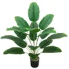 Decorative Flowers Indoor Lifelike Artificial Bonsai Living Room Bedroom Simulation Banana Tree Portable Decoration Navy Blue Green