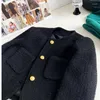 Women's Jackets Spring Autumn Elegant Tweed Jacket Women Long Sleeve White Black Basic Coat Outerwear Top Chaquetas Mujer