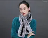 スカーフの女性レアルレックスファースカーフ冬の温かいネッカチーフラップふっくらしたソフトブラックグレーブラウン