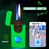 Creative Gradient Torch Lighter New Double Fire Lighter Jet Windproof Flint Gas Lighter Inflated Cigarette Accessories Lady Gift