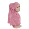 Musulman enfants filles Hijab chimio casquette tirer sur écharpe instantanée prière islamique une pièce sous-écharpe châles Wrap Fit 7-12 ans