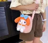 New Fashion Purple Pink White Cinnamoroll Plush One Shoulder Bag Girl Cute Soft Messager Bag With Embroidery