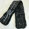 Halsdukar Magicfur - Black Frost Soft Real Rex Fur Winter Scarf mode ganska varm