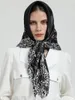 Cachecóis Lady Seda Quadrado Lenço Estampado Grande Hijab Moda Xaile E Envoltório Feminino Bangdana Lenço De Cabeça Foulard Verão