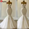 NOVO 2022 Vestido Sexy De Novia Vestidos de Noiva Sereia Vestidos de Noiva Formais Querida Bordados Apliques de Renda Contas de Cristal Lux6262d