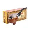 Smoking Pipes Beginner's Introduction to Metal Smoke Pot and Dry Pipe Playing with Dry Tobacco Bags, Rubber Wood Easy to Clean Filter Element, Male