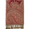 Scarves Pashmina Silk Scarf Shawl Wrap Stole Big Paisley Jacquard Rave 2 Layers Reversible Classic Fringe For Women 70X180cm 240g