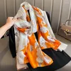 Scarves Spring Stain Silk Muslim Hijab Scarf Women Bandana Foulard Femme Designer Floral Head YD0782