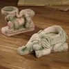 Posiadacze świec, dlaczego Azja Południowo -Wschodnia Sand Rzeźba rzemieślnicza Tajlandia ręcznie robiona słonia słonia kreatywne dekoracje stacjonarne domowe ozdoby ozdoby